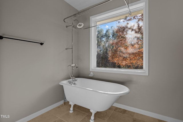 bathroom with a washtub