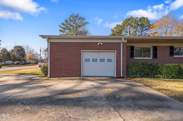 exterior space featuring a garage