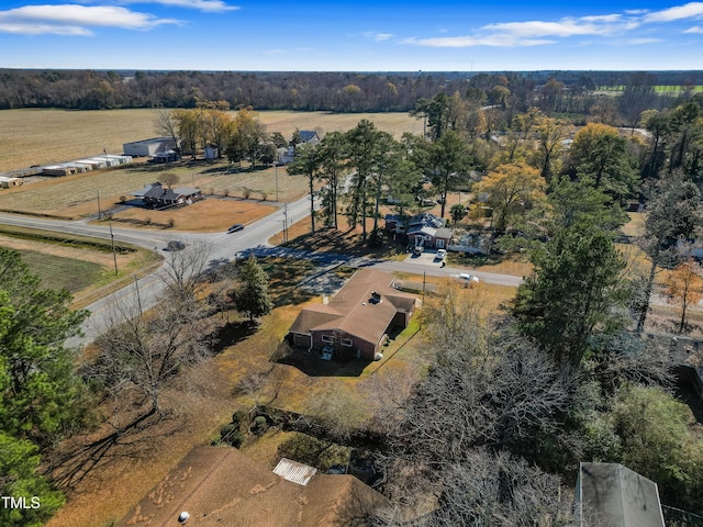 aerial view featuring a rural view