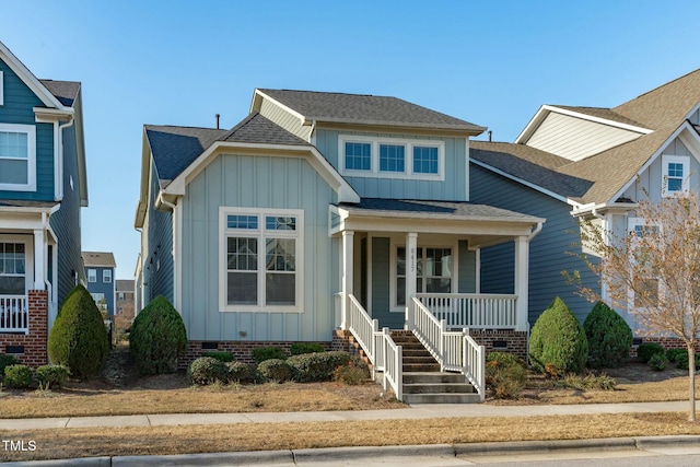 view of front facade featuring covered porch