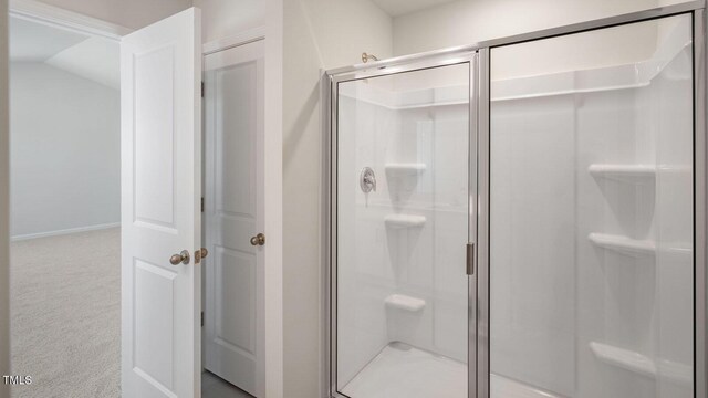 273 Hanging Elm Ln, Fuquay Varina, NC 27526 - full bath featuring a shower stall and baseboards
