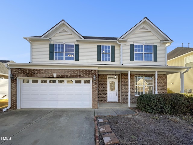 view of front facade with a garage