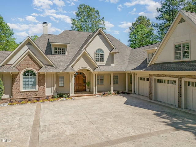 view of front of home with a garage