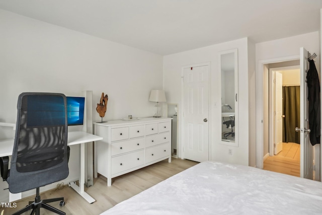 bedroom featuring light hardwood / wood-style flooring