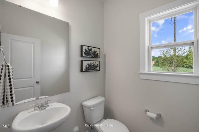 bathroom featuring toilet and sink