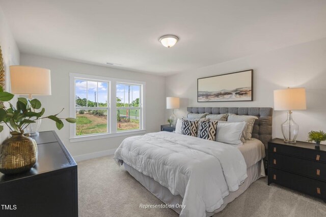 view of carpeted bedroom