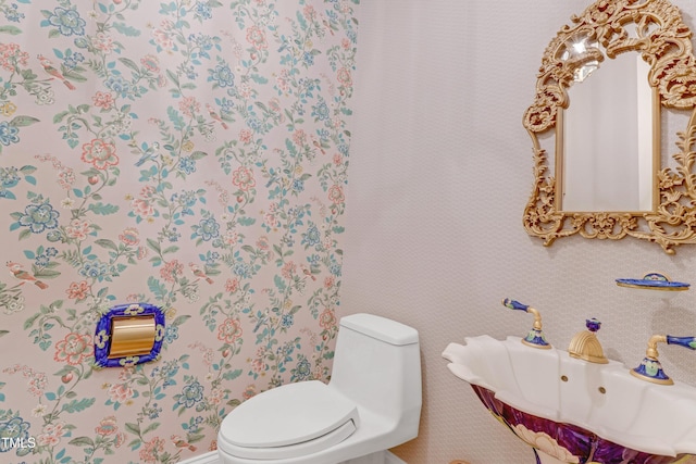 bathroom with toilet and sink