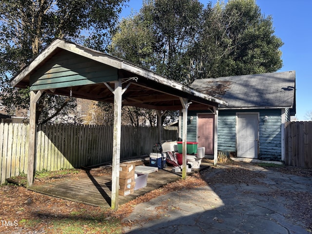 view of patio with a gazebo