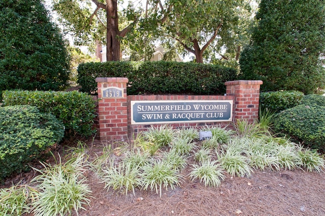 view of community sign