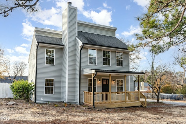 view of front of house with covered porch