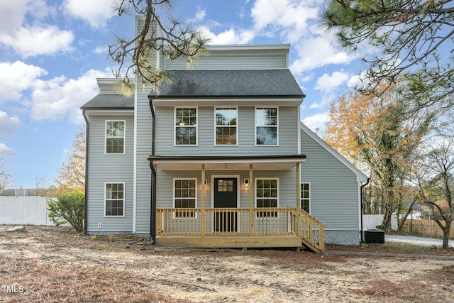 view of front of home featuring central AC unit