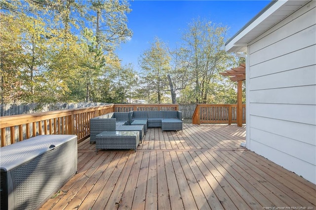 deck with outdoor lounge area