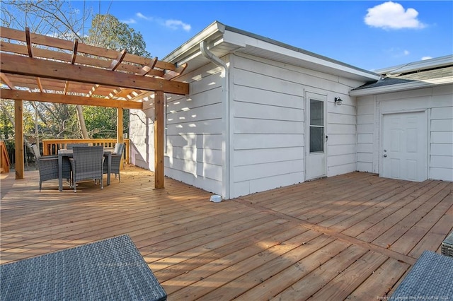 wooden deck with a pergola