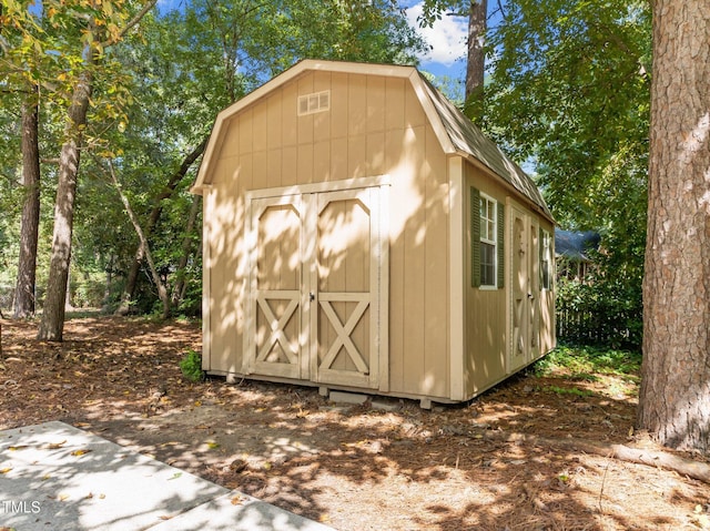 view of shed