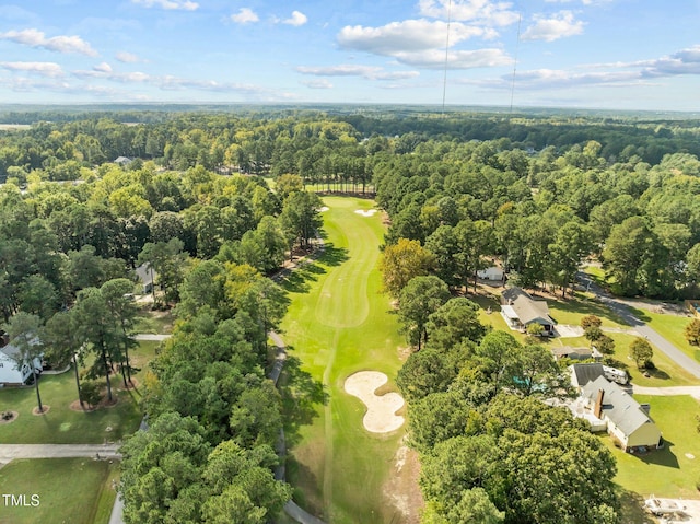 bird's eye view with golf course view