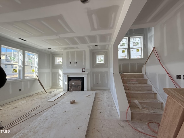 interior space with a fireplace