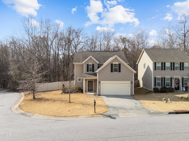 view of front of home featuring a garage