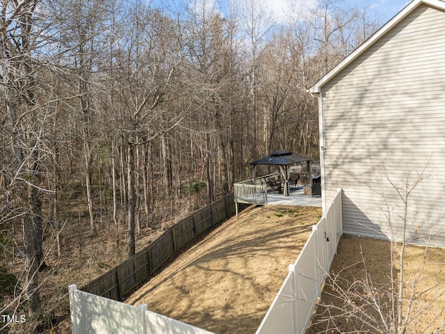 view of yard with a gazebo