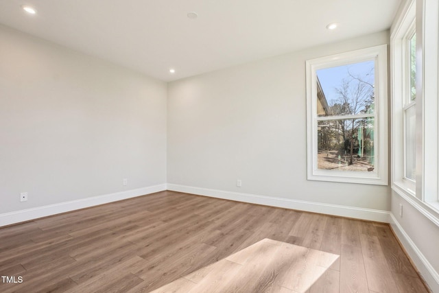 empty room featuring light wood-type flooring