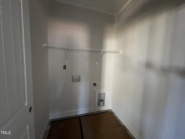 clothes washing area with hookup for an electric dryer