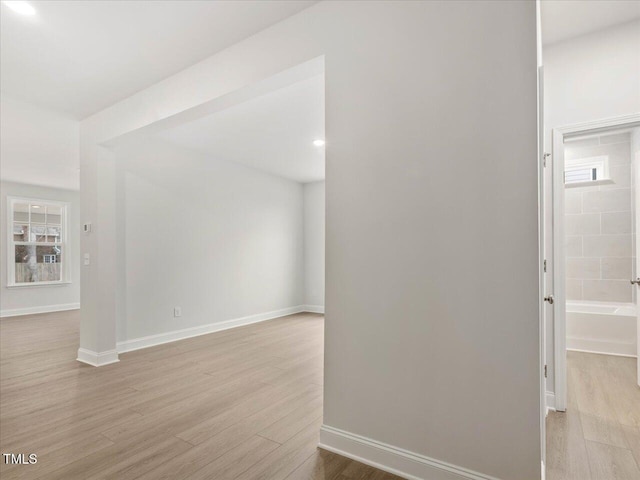 empty room featuring light wood-type flooring