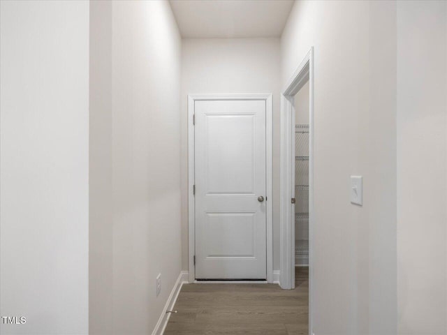 hall featuring light wood-type flooring