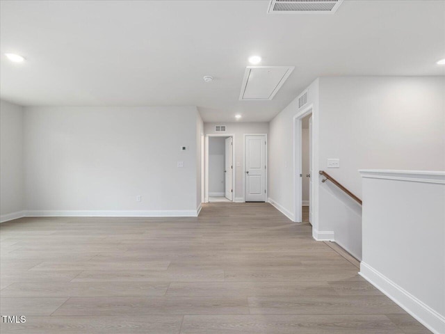 empty room featuring light hardwood / wood-style floors