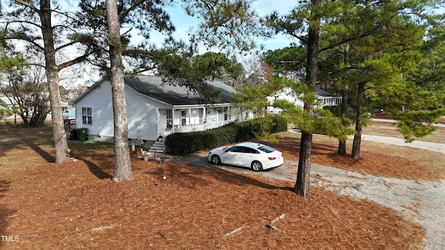 view of home's exterior with a porch