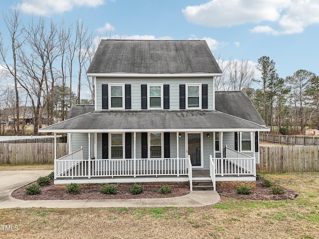 view of front of property with a porch