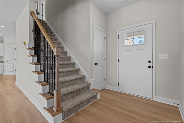 entryway featuring light wood-type flooring