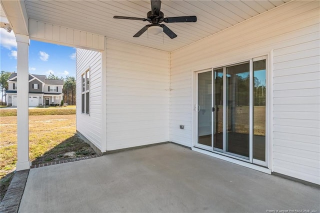 view of patio with ceiling fan