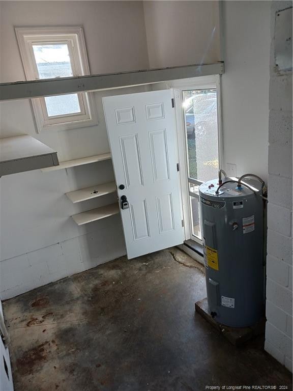 interior space with water heater