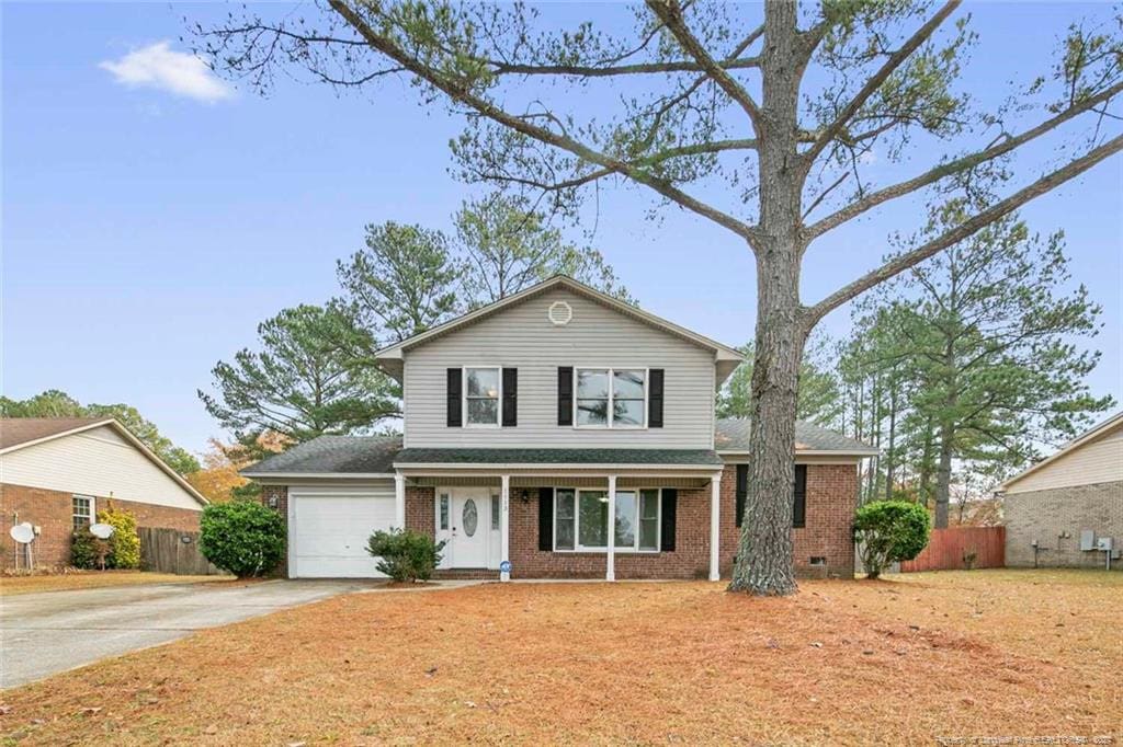 view of property with a garage