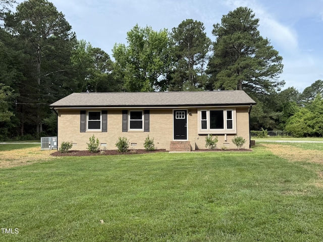 2253 NC Highway 96 S, Franklinton, NC 27525 - ranch-style home featuring crawl space, a front yard, brick siding, and a shingled roof