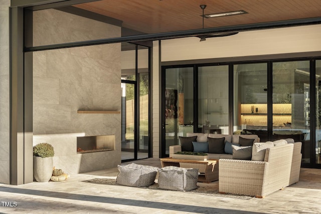 view of patio featuring an outdoor living space