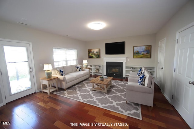 living room featuring hardwood / wood-style flooring