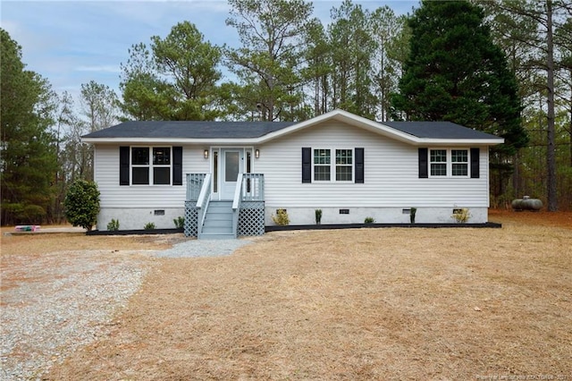 ranch-style home with crawl space