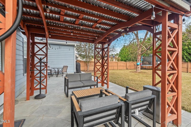 view of patio with a trampoline