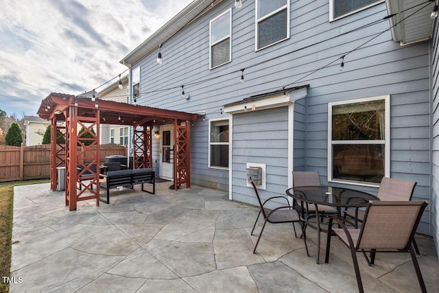 view of patio with a pergola