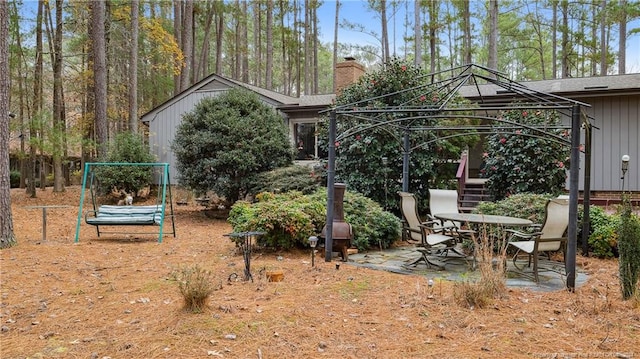 view of yard with a gazebo and a patio