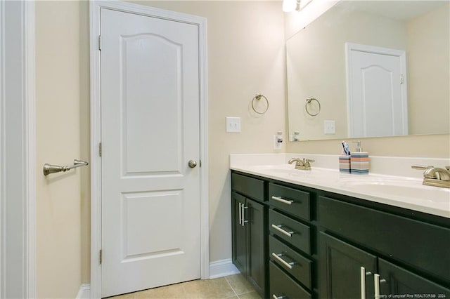 bathroom featuring tile patterned floors and vanity