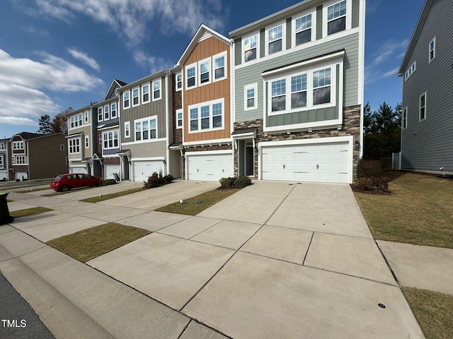 view of property with a garage