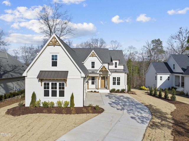 view of modern inspired farmhouse