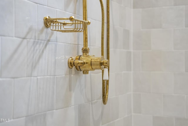 interior details featuring a shower