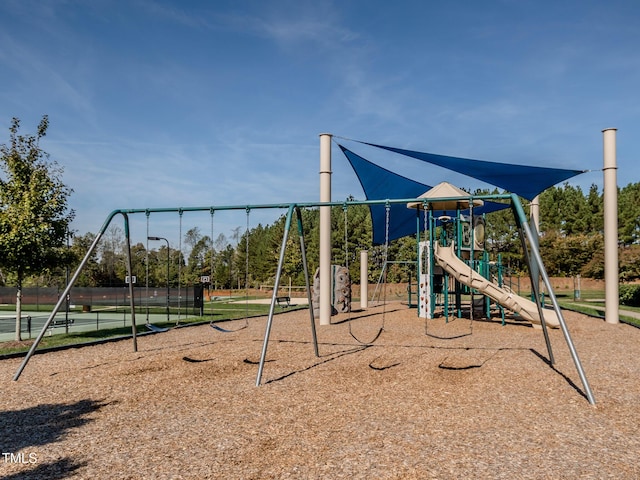 view of community jungle gym