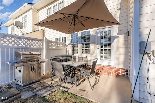 view of patio / terrace featuring grilling area