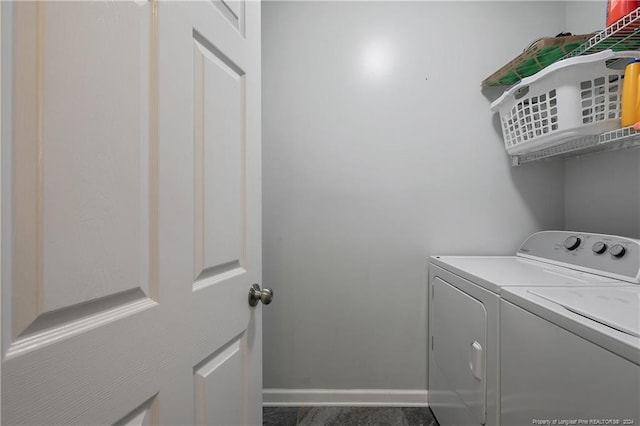 laundry room featuring washing machine and dryer