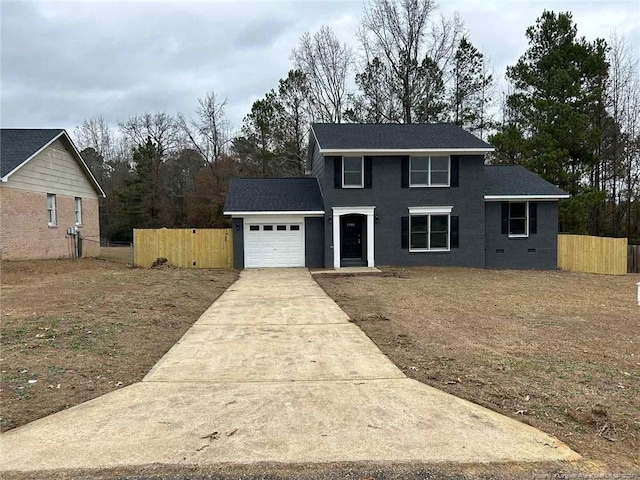 view of front facade featuring a garage