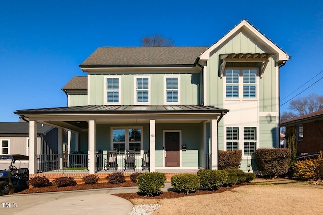 view of front of home featuring covered porch