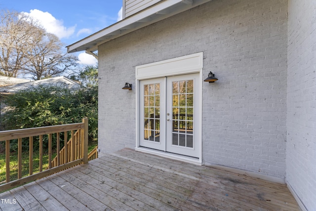 deck featuring french doors